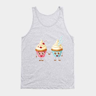 Sweet cupcakes couple in love Tank Top